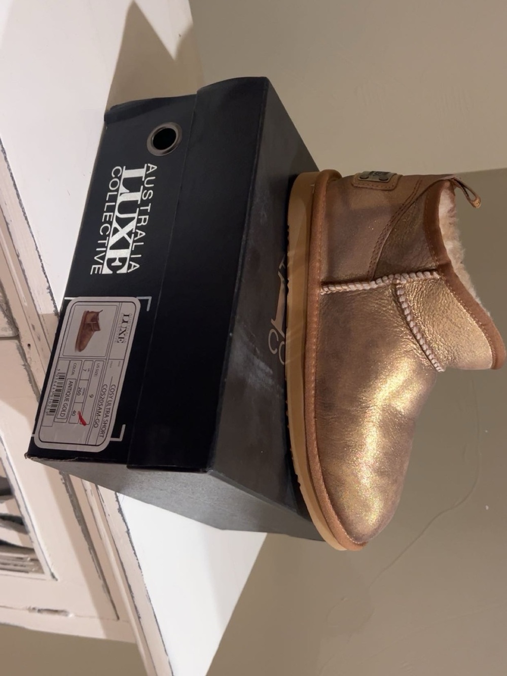Australia Luxe Collective Metallic Bronze Short Shearling Boot